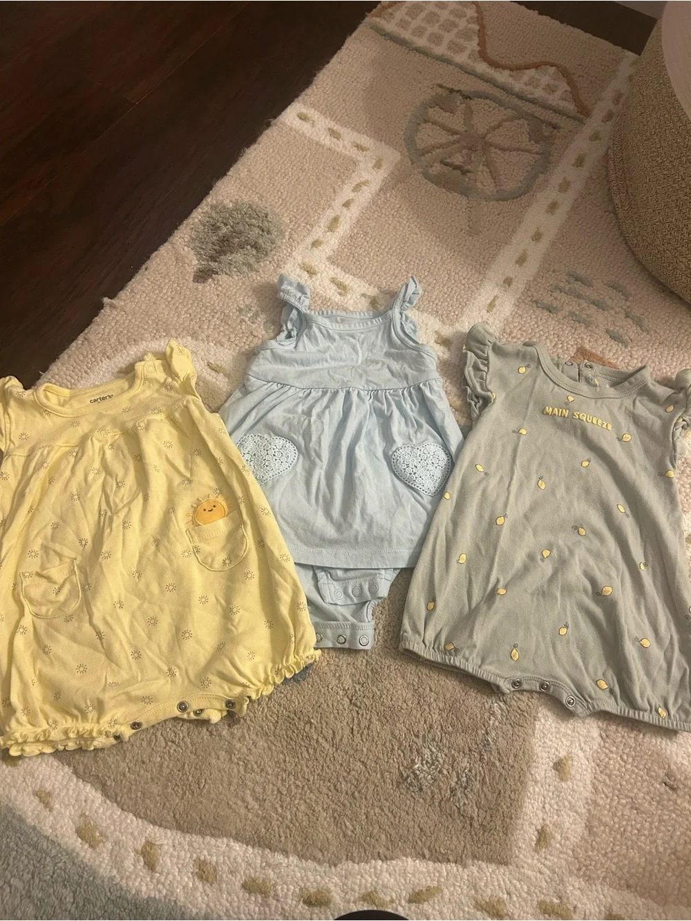 Carters three rompers